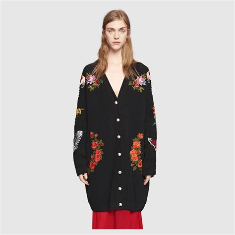 oversized gucci cardigan|gucci embroidered oversized cardigan.